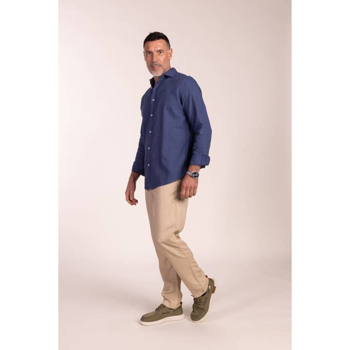 Navy Linen Shirt | Capri for wholesale by Custi Mikelo: Made in Spain