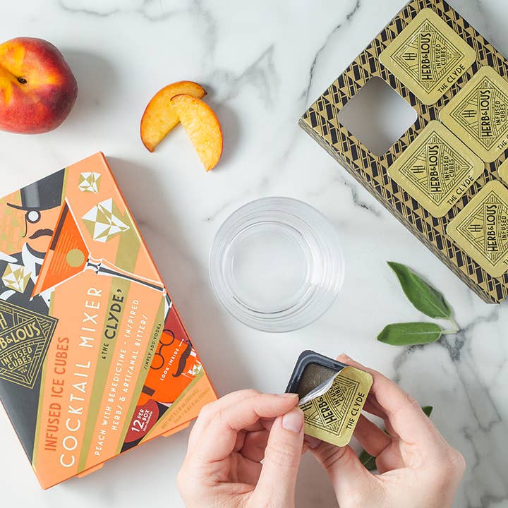 Herb & Lou's - Wholesale Cocktail mix/syrup - Peach Cosmopolitan Cocktail Mixer Cubes - 12-Cube Pack