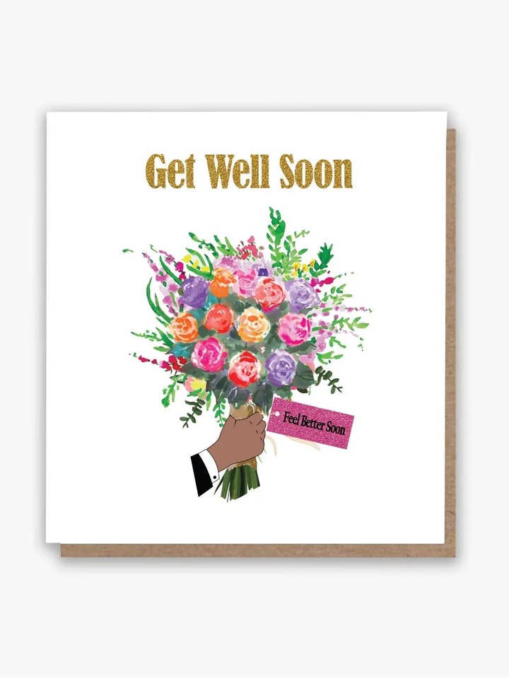 Carte Get Well Soon (De lui/Teint de peau plus clair) pour la vente par All Shades