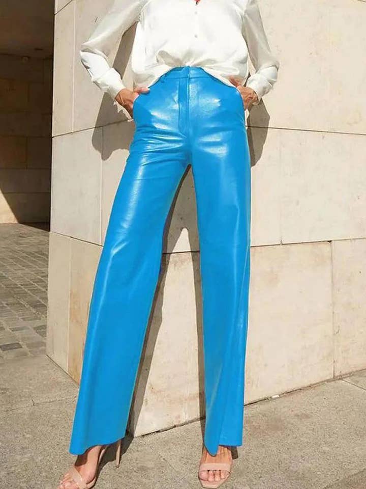 safistyle - Wholesale Pants - Women's - High Waist PU Leather Pants1