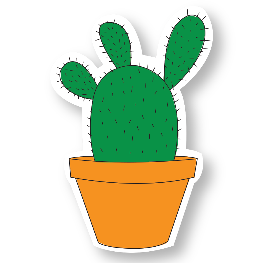 Quick Brown Fox Letterpress - Wholesale Sticker - Cactus Sticker - Vinyl Sticker0