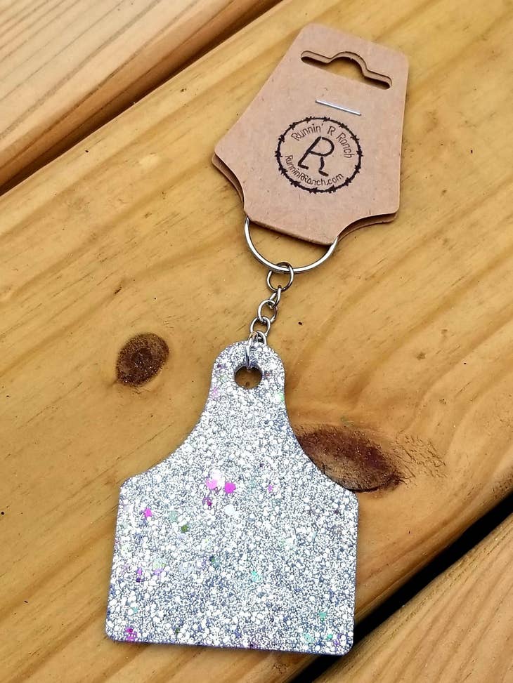 Custom Handmade Confetti Glitter Resin Letter Keychain