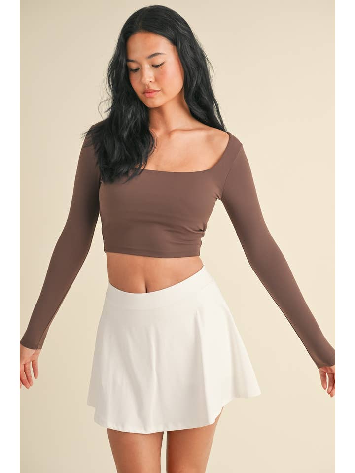 KIMBERLY C - Wholesale Athletic Top - Women's - Balletcore Long Sleeve Square Neck Top49