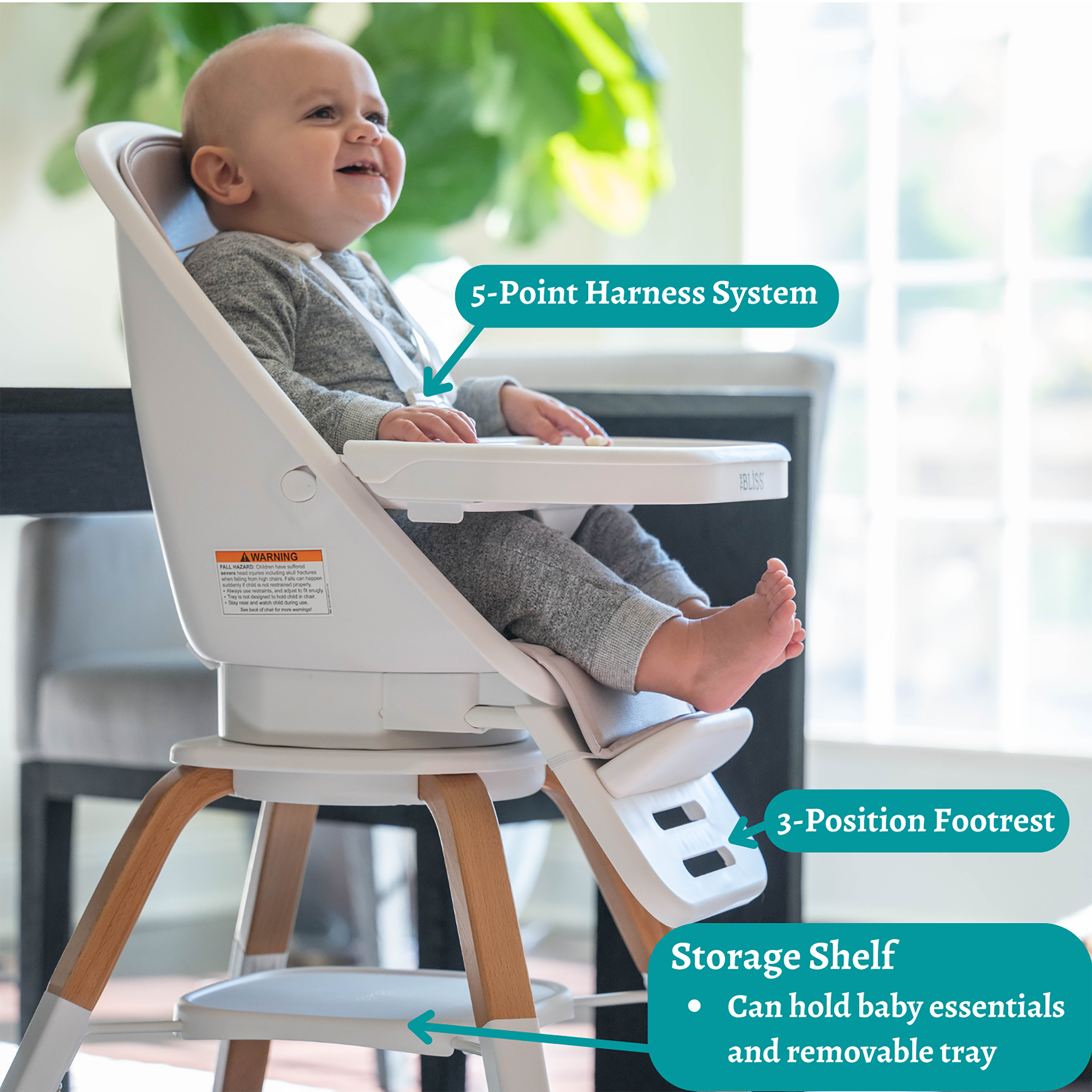 TruBliss Baby - Wholesale Highchair - Baby - 2-in-1 Turn-A-Tot High Chair with 360 degree Swivel8