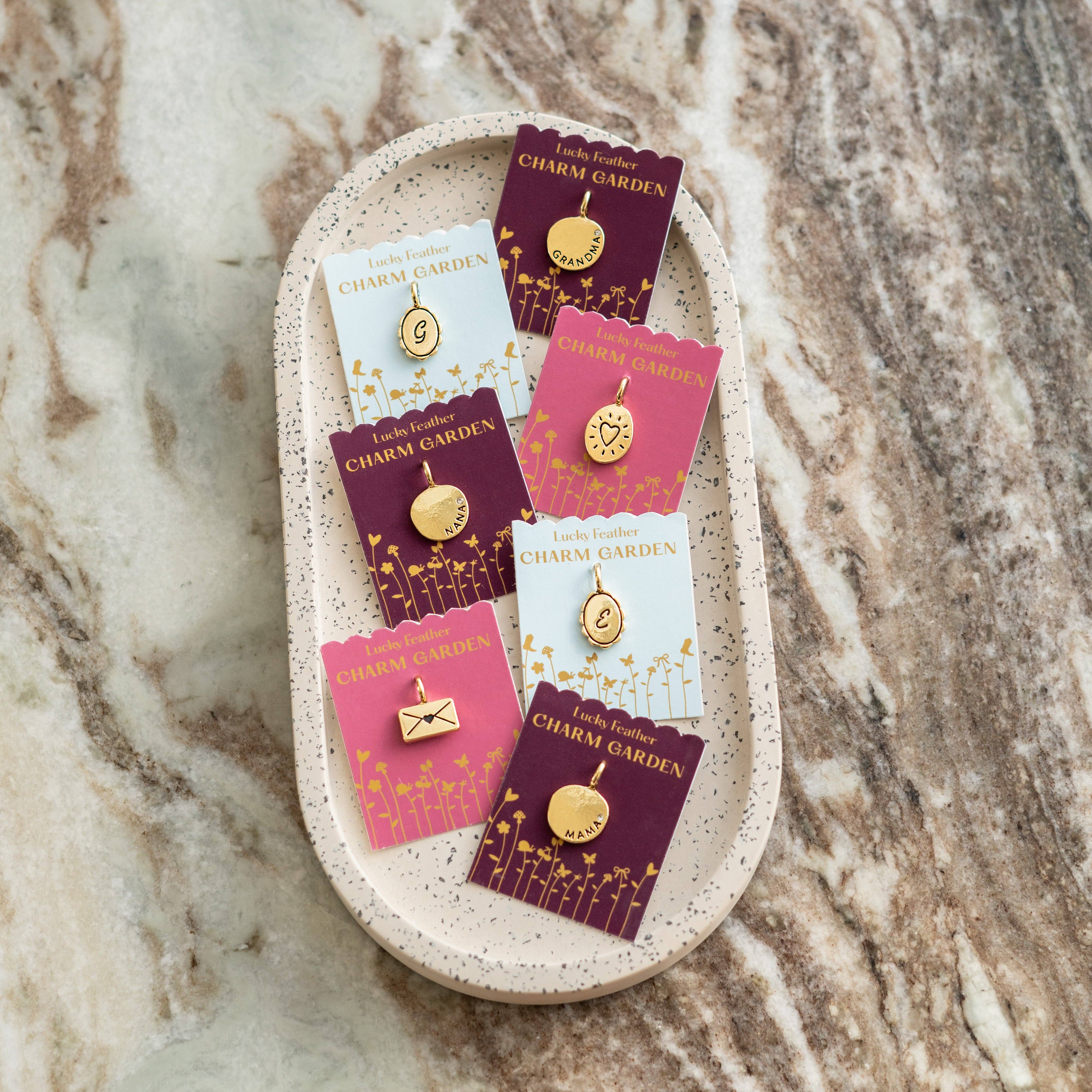 Lucky Feather - Wholesale Jewelry Set - Charm Garden Gold + Silver Bundle - Popular Letters, Shapes, Birthstones & Jewelry Base Items - (480 pieces total!) + free Display8