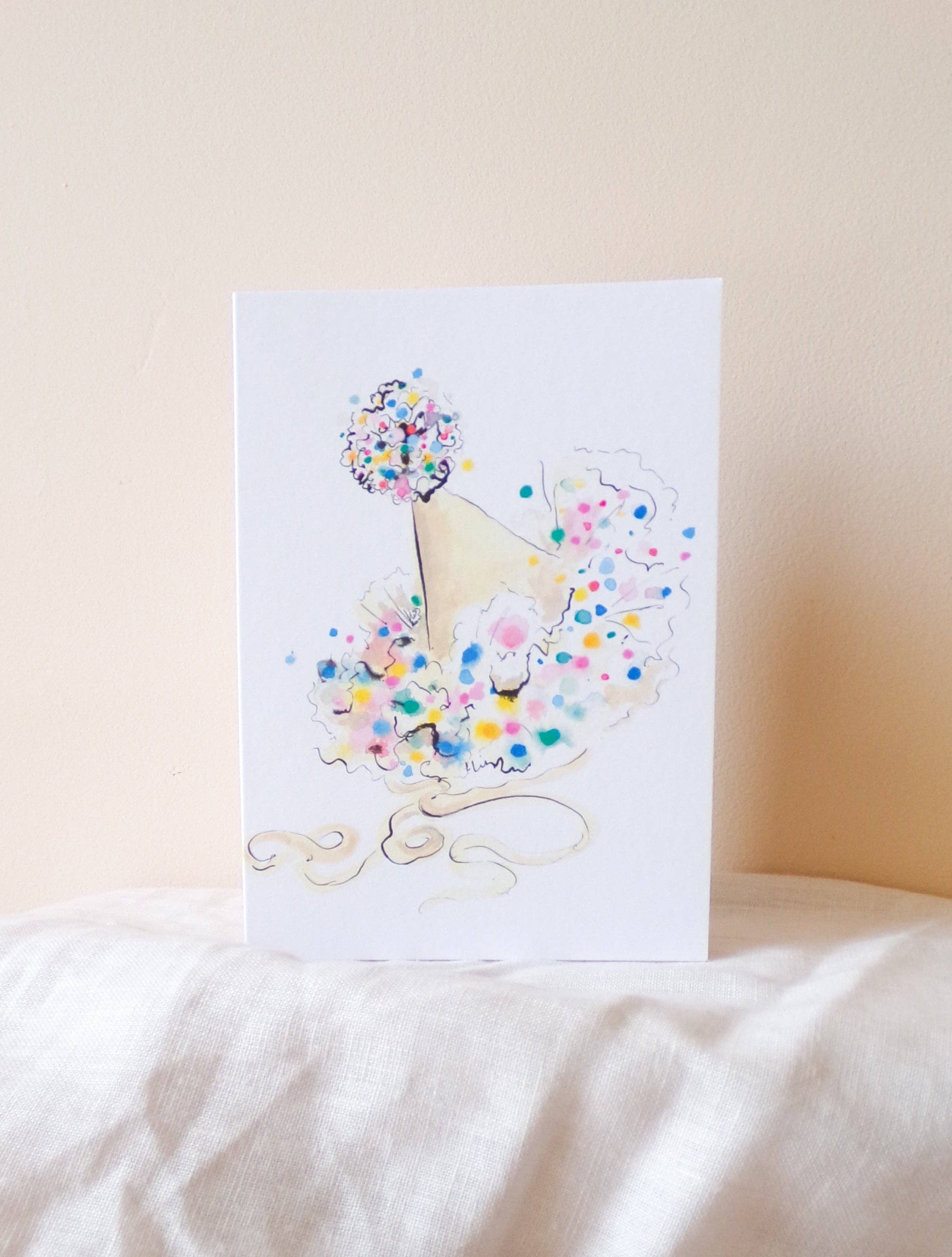 La la lu – wholesale Birthday card – Party hat card0