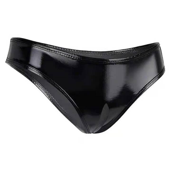 Tourtiwi – Calções – Mulher por atacado – Calções triangulares de virilha aberta sexy em PVC brilhante em couro envernçado4