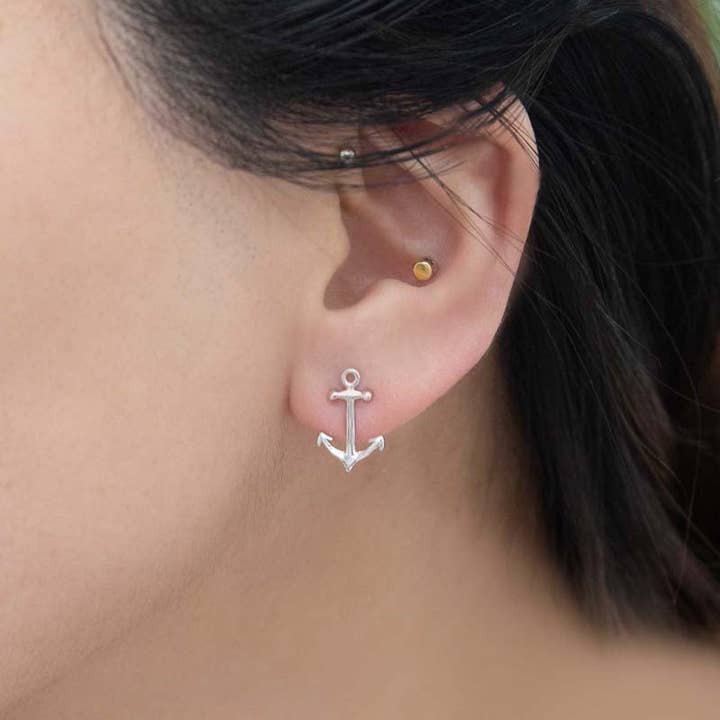 Lovoda - Wholesale Stud/Post Earrings - Anchor Earrings (18K Rose & 24K Gold)