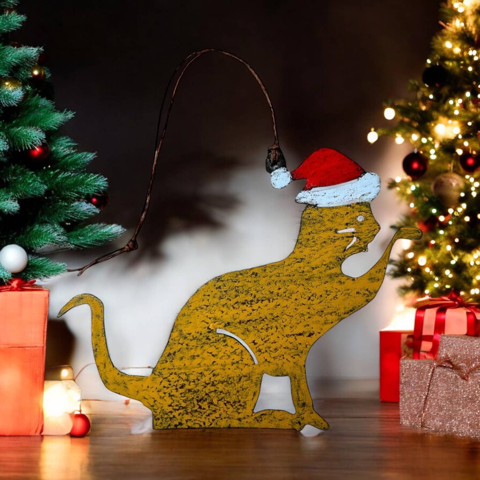 Whimsies - Wholesale Ornament - CAT ornament SANTA Christmas pet lover green gift feline 2