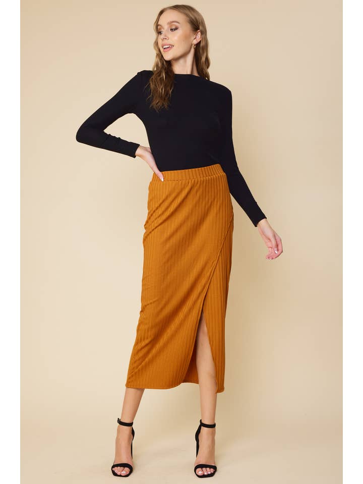 FSL Apparel - Wholesale Skirt - Women's - SS8032 - RIBBED WARP MIDI SEXY SKIRT11