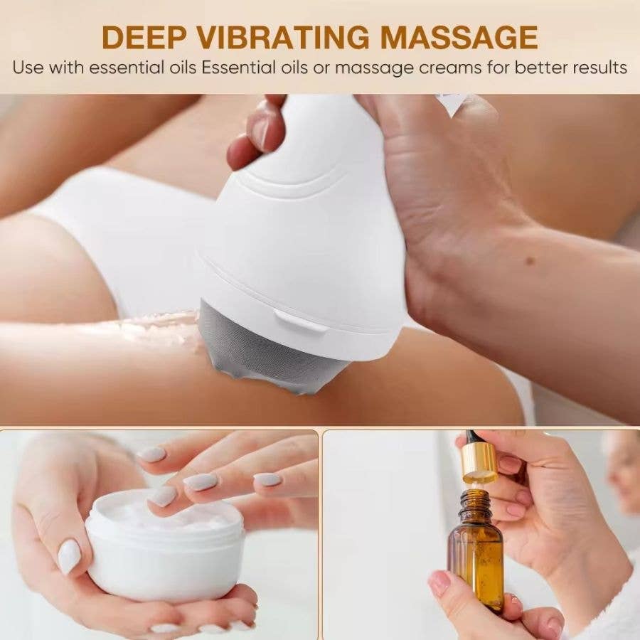 white Body Massager 8 Heads Vibrater Massagers Body Shaping Massage Equipment Roller Shoulder and Neck Massage Machine Handheld-Cellulite Massager for Relax Body with Free Gift for wholesale on Faire8