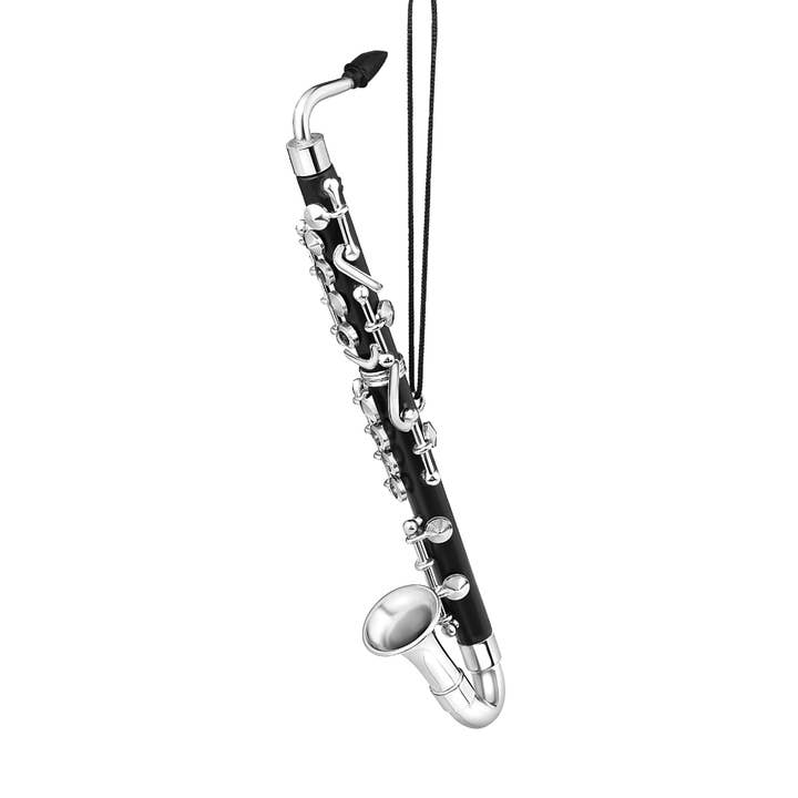 Ornement de clarinette basse noire de 5,25 pouces pour la vente par Broadway Gifts Co