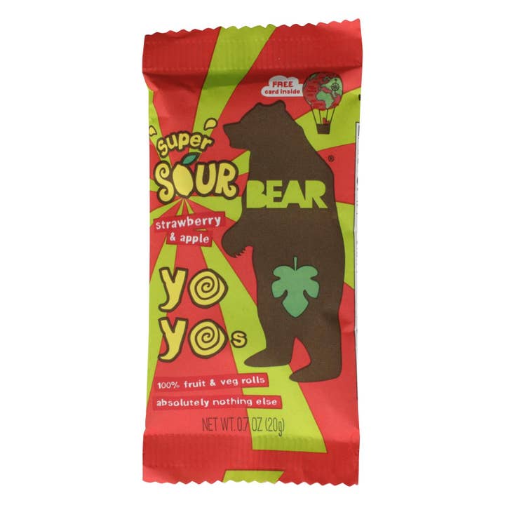 Bear - Real Fruit Yoyo Straw Apple - Case Of 6 - 3.5 Oz for wholesale by Ware Spark