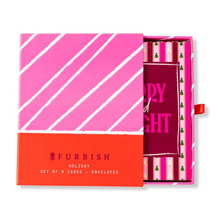 Tarjetas de felicitación clásicas para fiestas en caja / 8 unidades para venta al por mayor de Furbish Studio