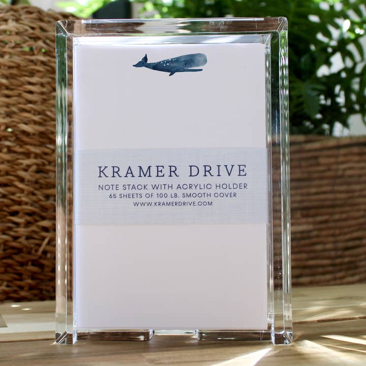 Kramer Drive - Wholesale Stationery/Notecard Set - Whale Watercolor Note Stack0