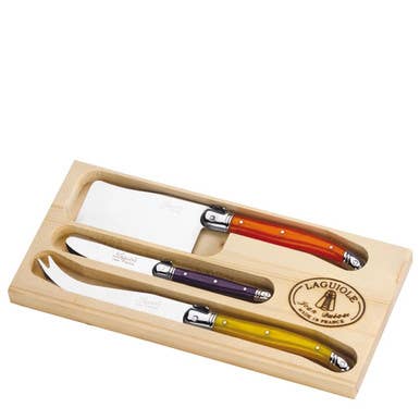 Jean Dubost 3pc Cheese Set in Fruity Multicolor for wholesale by The French Farm