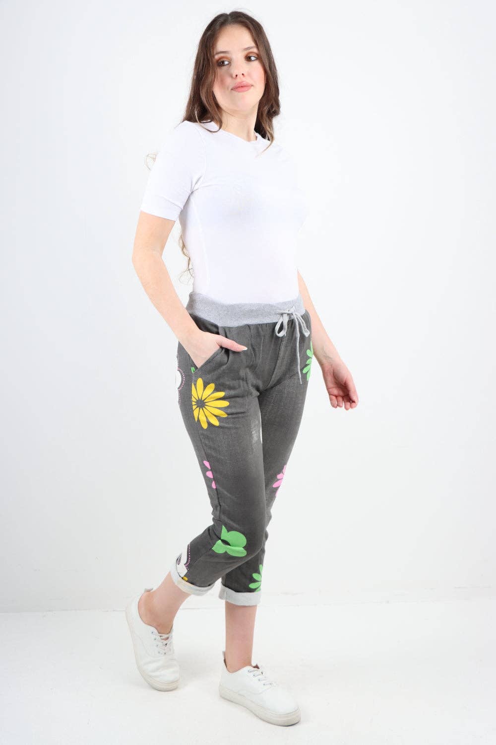 Miss Bold - Wholesale Pants - Women's - Italian Ditsy Floral Printed Cotton Trousers5