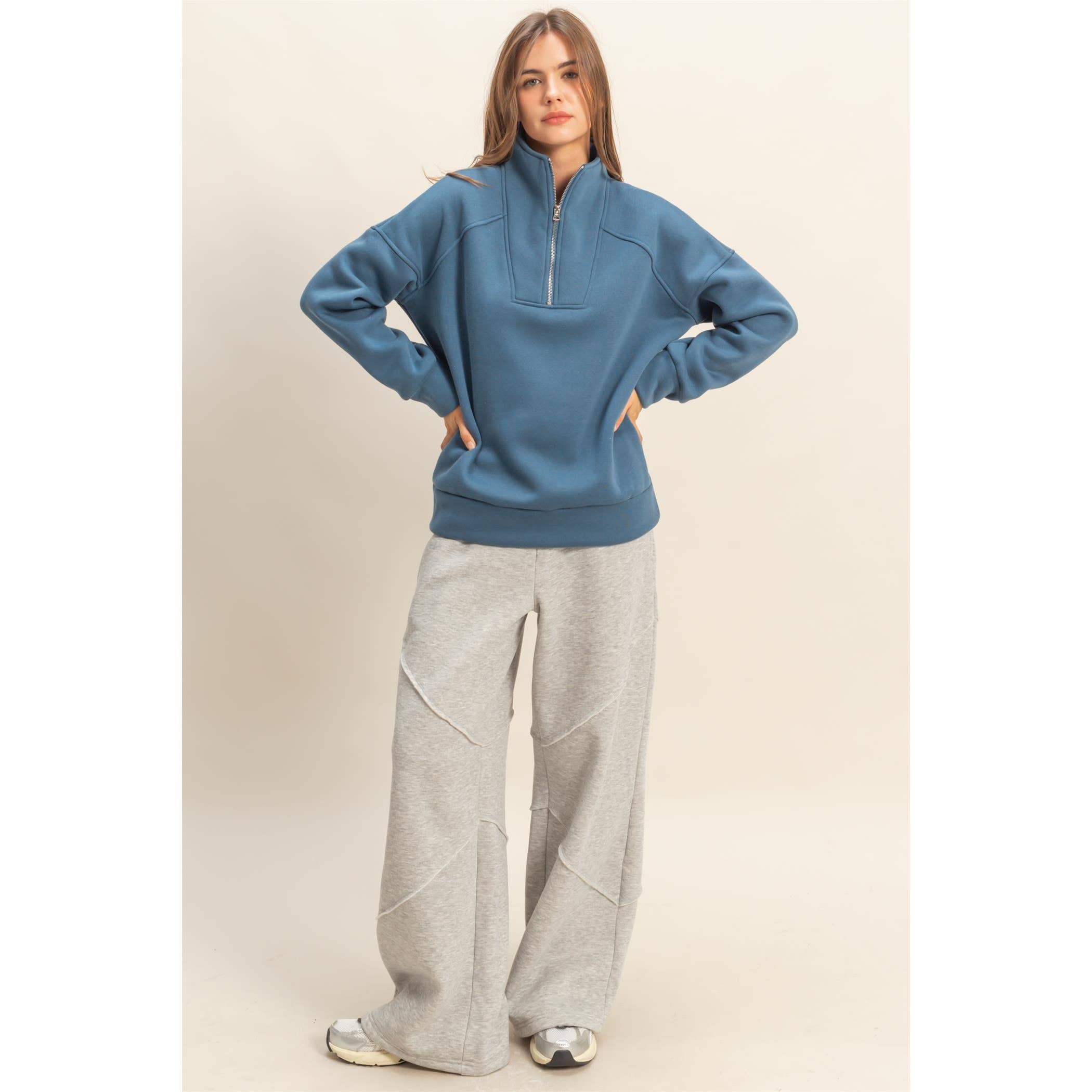 HYFVE – wholesale Sweatshirt – Women's – Snow Garment Wash Quarter Zip Pullover8