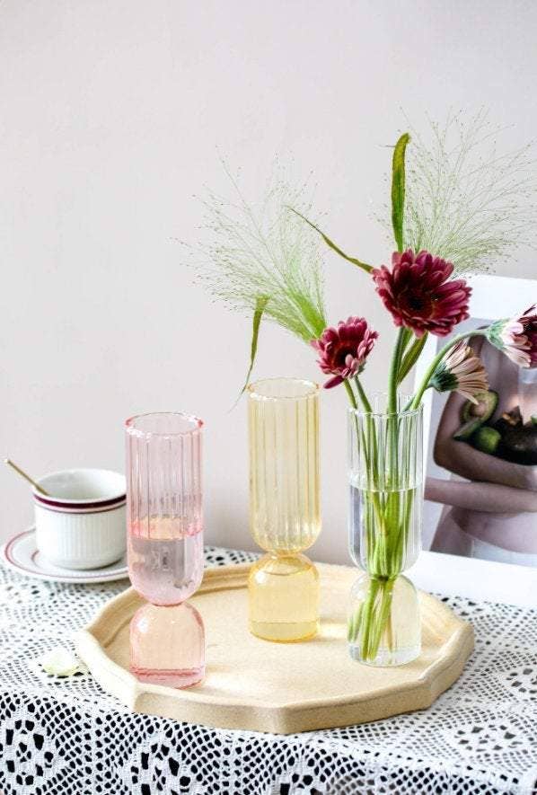 Our Dining Table - Wholesale Vase - Handmade French Style Ribbed Glass Vase5