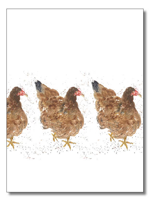 Notecards Chickens per la vendita all'ingrosso da parte di WORDS & WATERCOLORS BY PEG CONLEY