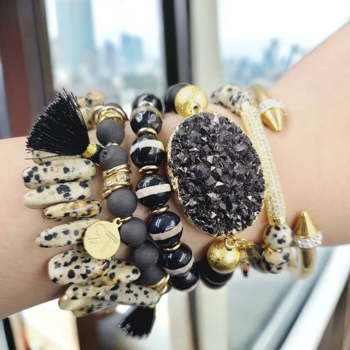 Conjunto de Pulseras de Carbón de Piedra para venta al por mayor de Skyscrapers and Trees