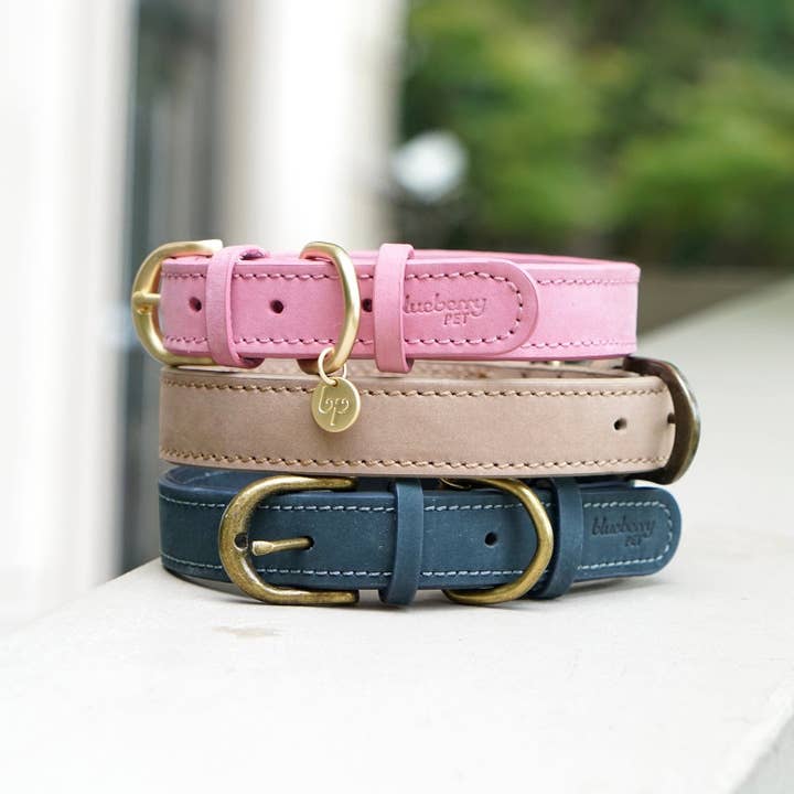 Blueberry Pet - Wholesale Pet Collar - Dog - 3 Colors, Full Grain Leather Dog Collar