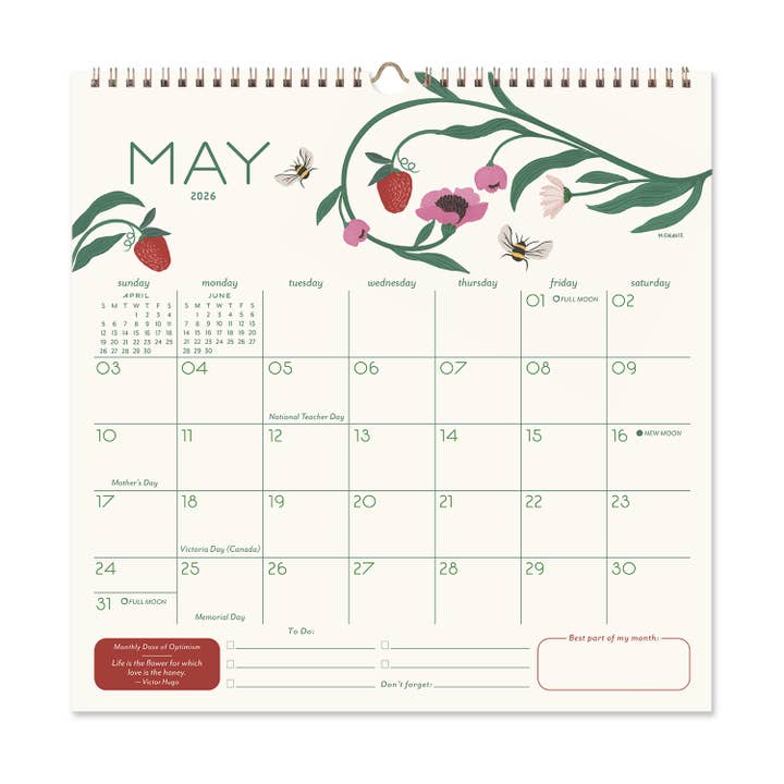 Seedlings - Wholesale Calendar - 2026 Seedlings Garden Party 12 Month Classic Grid Calendar18
