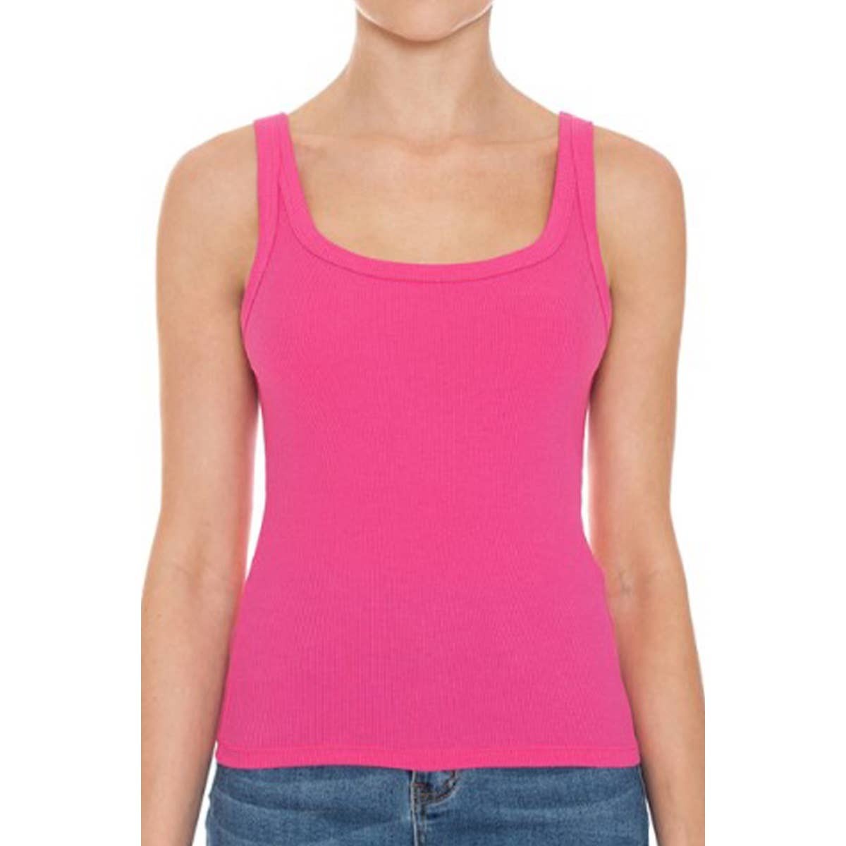 Timeless - Wholesale Tank Top - Women's - RIBBED DOUBLE SCOOP NECK TANK TOP0