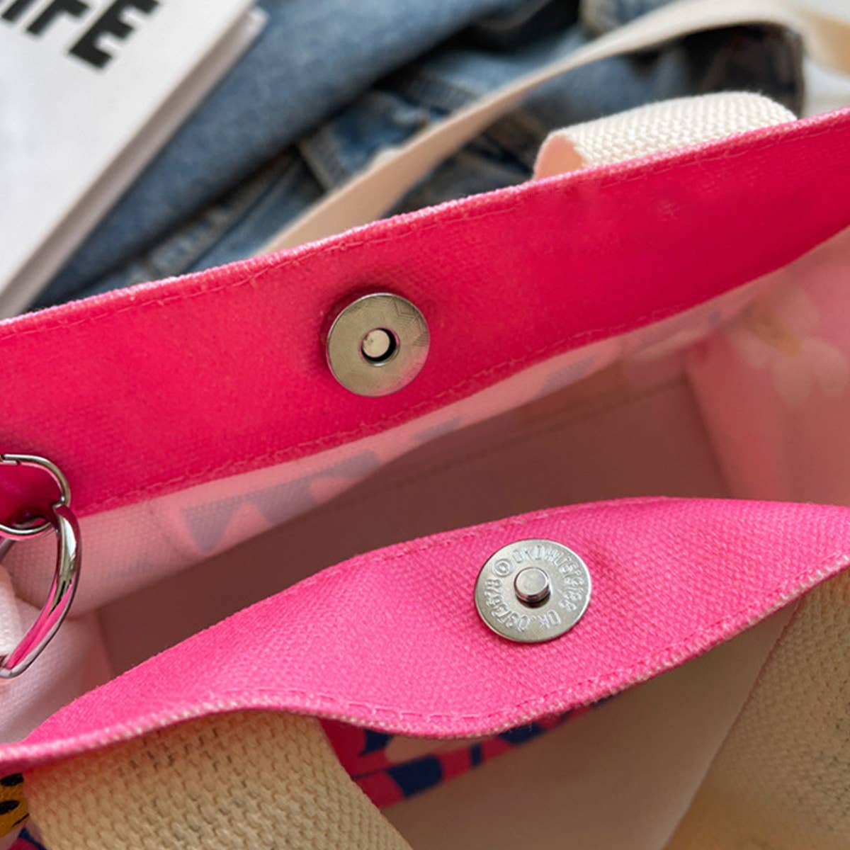 ACCITY - Wholesale Tote Bag - Women's - CASUAL PRINTED LETTER CANVAS BAG_CWAB26748