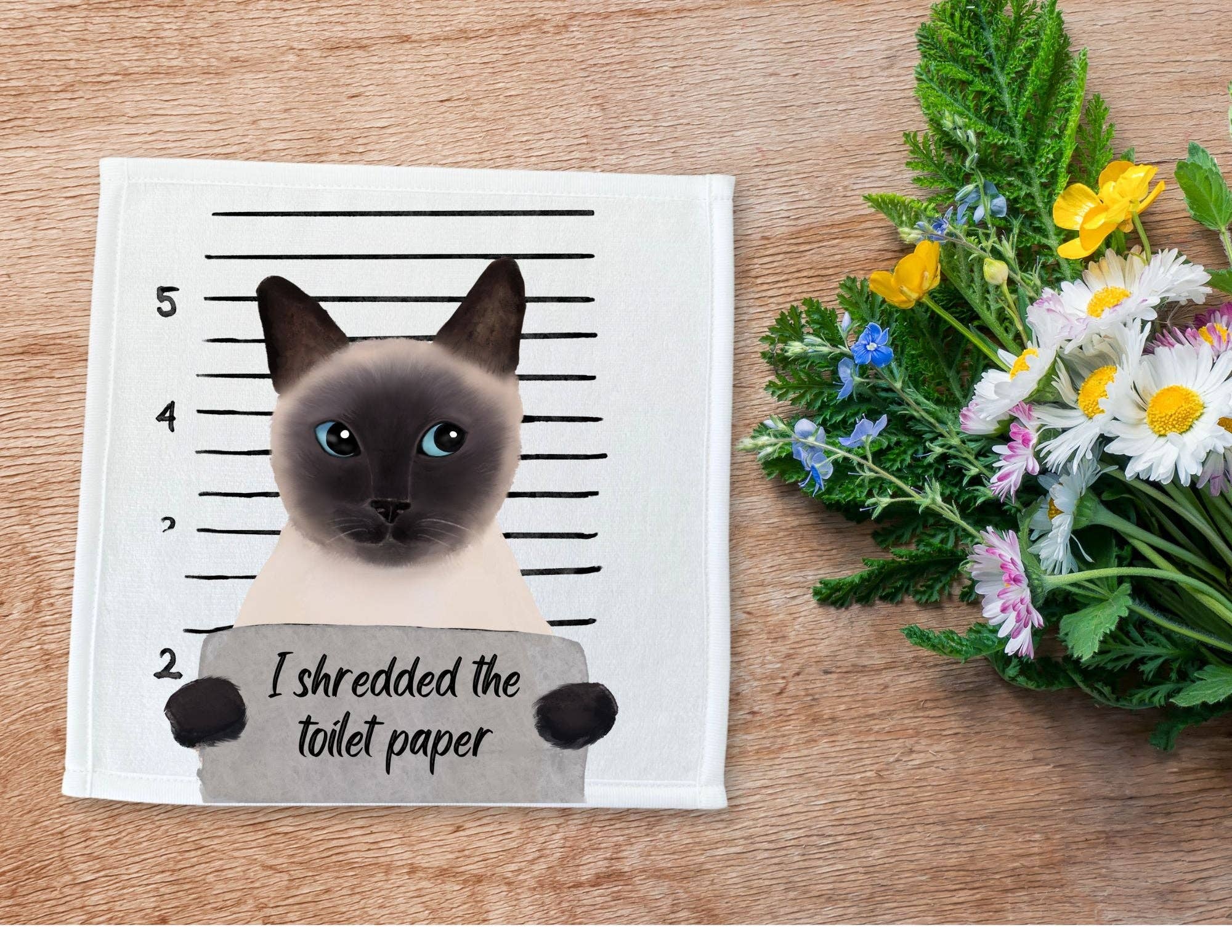 MerikaArt – wholesale Wash cloth – Siamese Cat Washcloth4