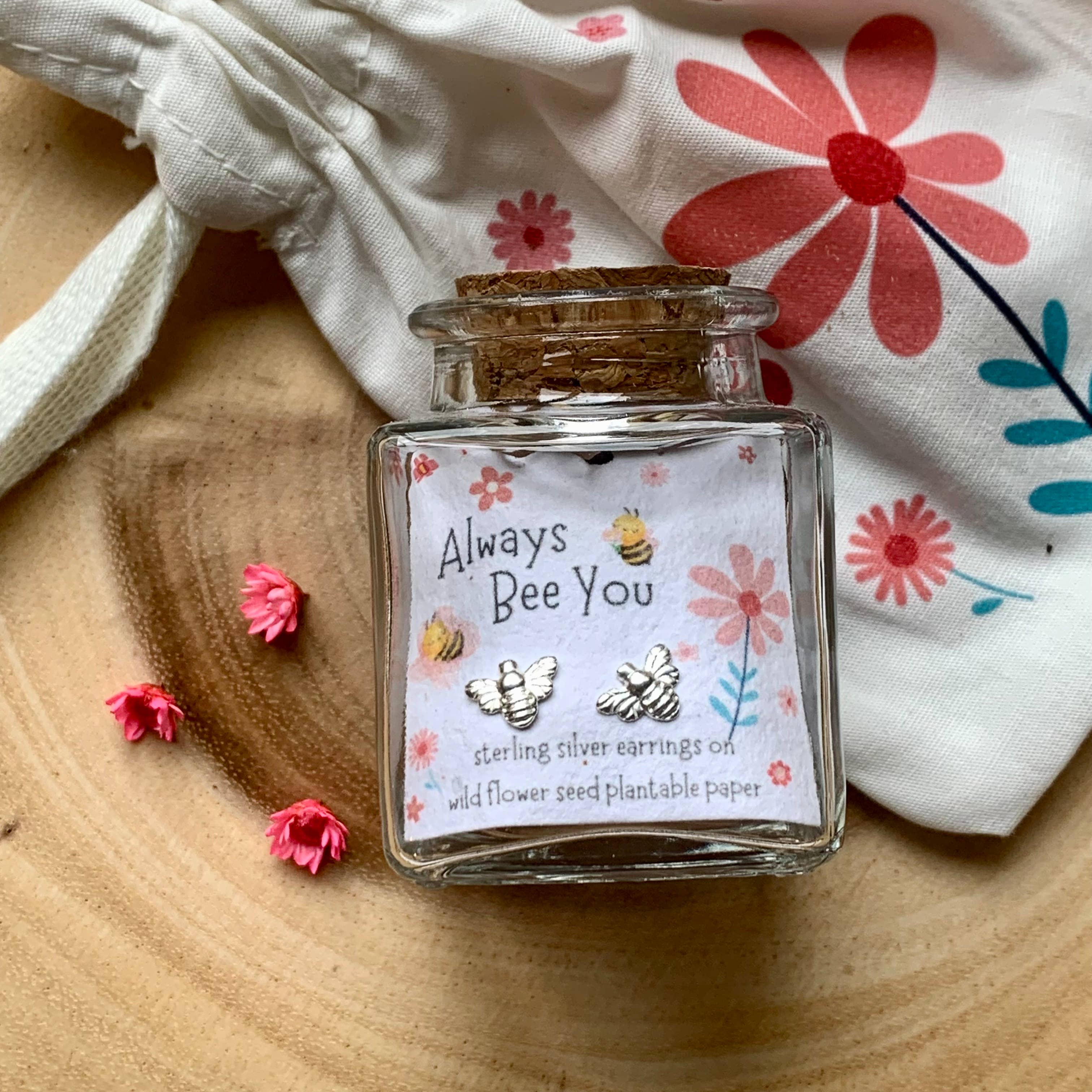 Ginger & Roo - Wholesale Stud/Post Earrings - Sterling Silver Always Bee You Bottled Earrings