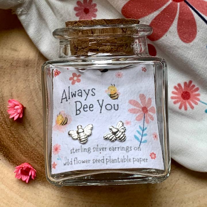 Ginger & Roo - Wholesale Stud/Post Earrings - Sterling Silver Always Bee You Bottled Earrings0
