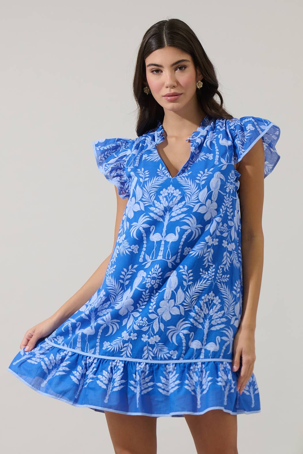 Sugarlips - Vendita all'ingrosso Vestito - Donna - Abito Mini a Tunica Ebba Floreale Davina12