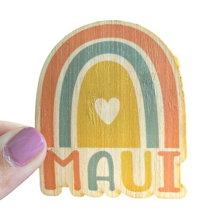 Arc-en-ciel Aloha-MAUI pour la vente par Bamboo Wood Stickers