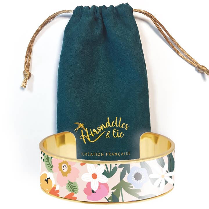 20mm manchet armbånd - Lykke er overalt for engroshandel hos Hirondelle & Cie