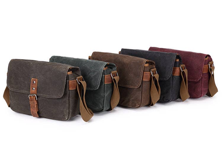 RockCow Leather Studio - Wholesale Crossbody Bag - Unisex - Photographic Hunter Camera Bag Canvas DSLR Camera Bag Vintage Crossbody Messenger Bag 881611
