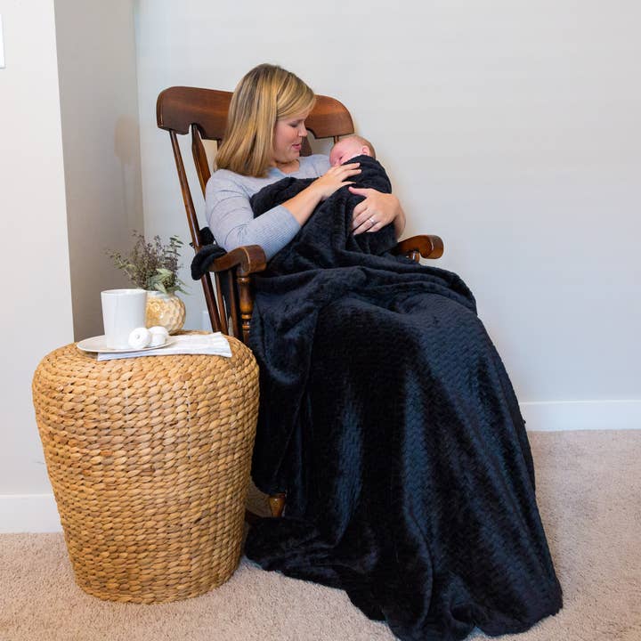 Blanket With a Foot Pocket in Ravishing Raven for wholesale by PediPocket: The Foot Pocket Blanket