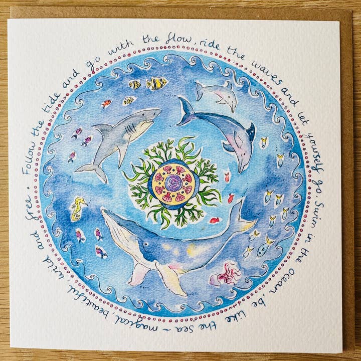 Go With The Flow Mindful Nature Art Card by Janine Drayson for wholesale by Janine Drayson