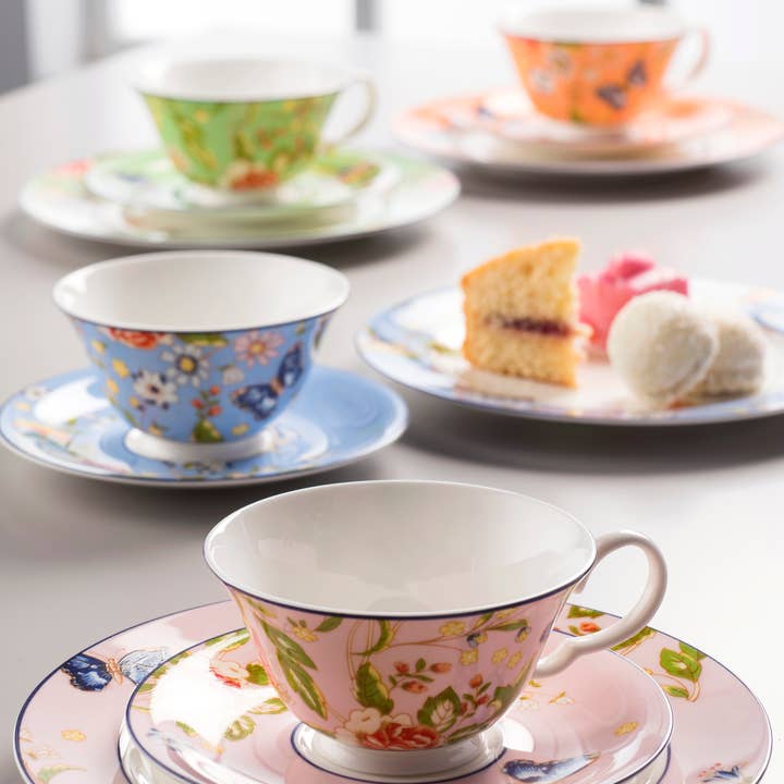 muybritish - Wholesale Tea Pot - Set de 4 Tazas con plato rosa del Archivo Aynsley9