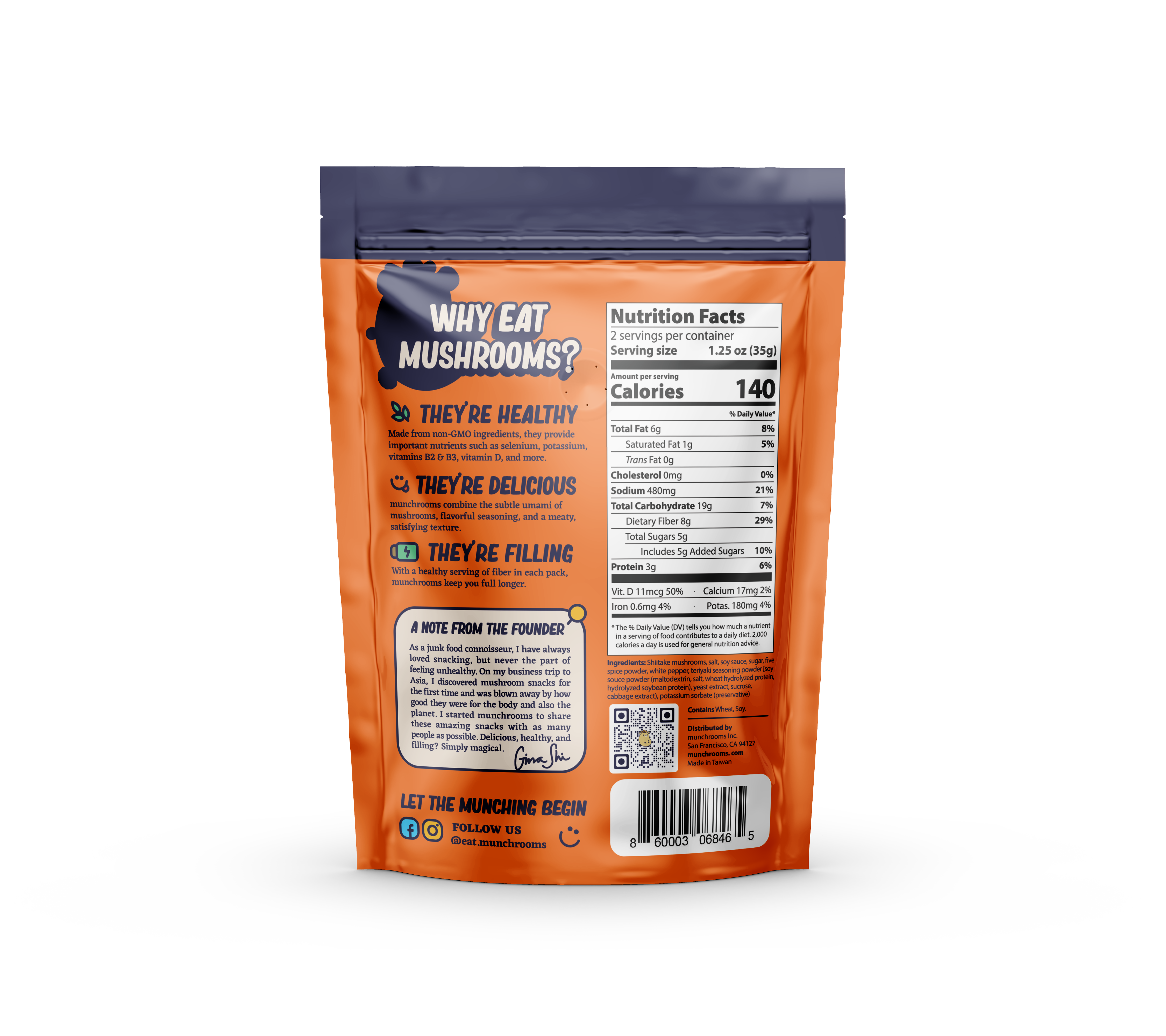 munchrooms - Vente Viande séchée - Jerky de champignons fumé Teriyaki1