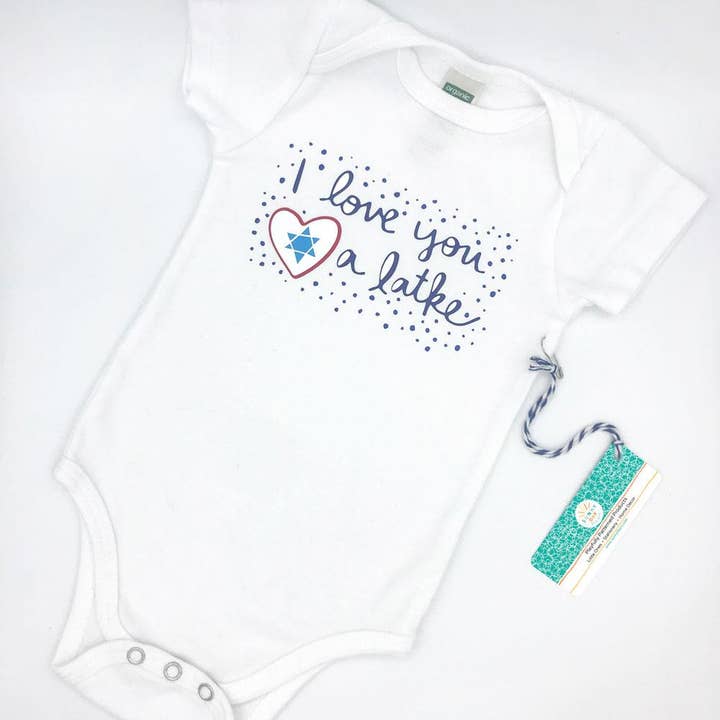 Sunny Day Designs - Wholesale Bodysuit (Non-Footed) - Baby - Love You A Latke Organic Cotton Baby Onesie (1st Order P-Pk)3