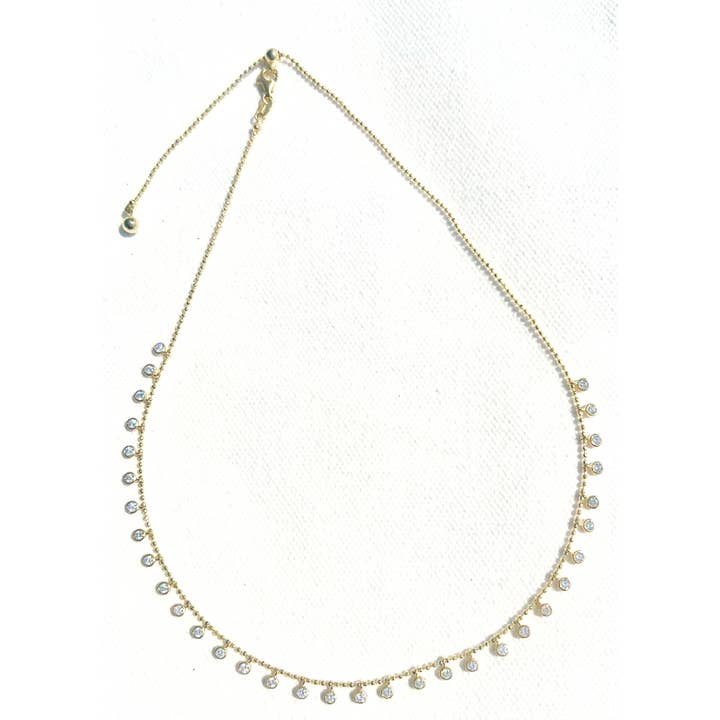 many CZ drops adjustable necklace for wholesale by La Verita Jewelry