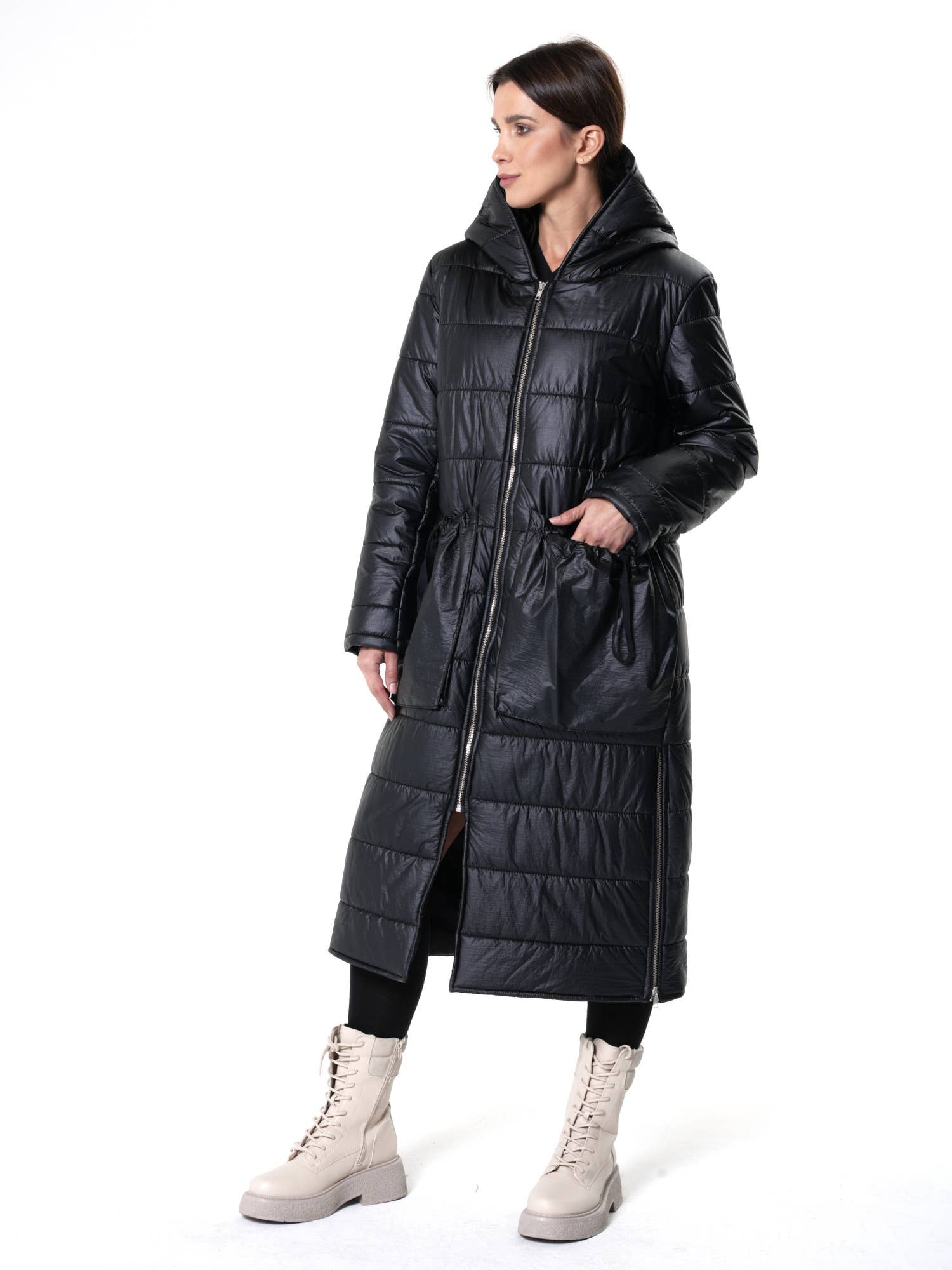 Metamorphoza - Wholesale Puffer Jacket - Women's - Long Puffer Jacket With Oversize Pockets8
