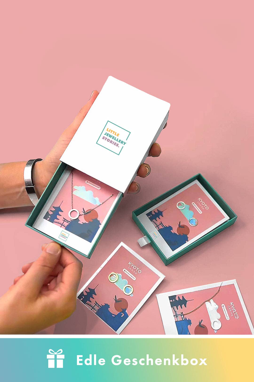 LITTLE JEWELLERY STORIES - Venta al por mayor Collares con colgantes/abalorios - Collar WAVE | joyería de acero inoxidable en oro y plata2