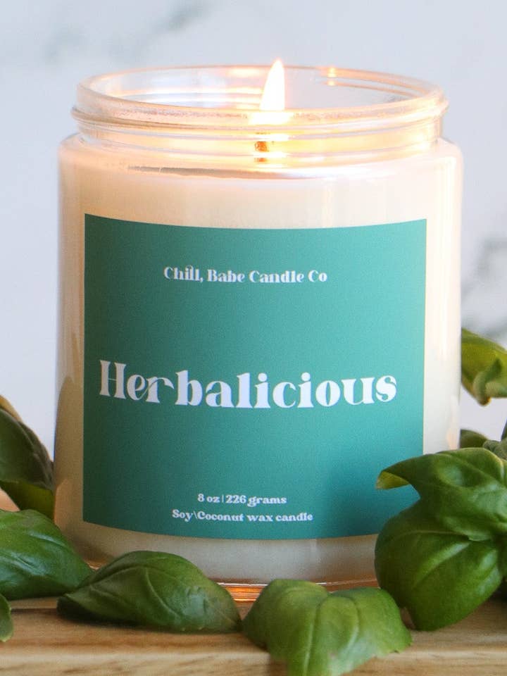 Herbalicious Candle | Oregano + Basil + Thyme for wholesale by Chill, Babe Candle Co