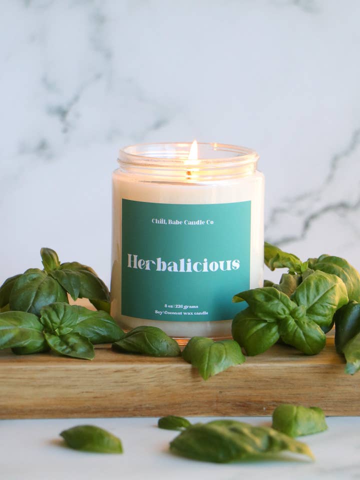 Herbalicious Candle | Oregano + Basil + Thyme for wholesale by Chill, Babe Candle Co