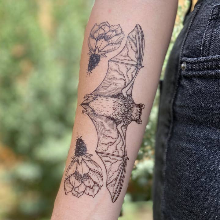 NatureTats - Wholesale Temporary Tattoo - Free-tailed Bat Temporary Tattoo0