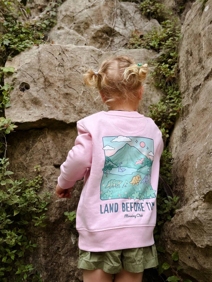 Dinosaurs Organic Cotton Childrens Sweatshirt for wholesale by Morning Club Clothing