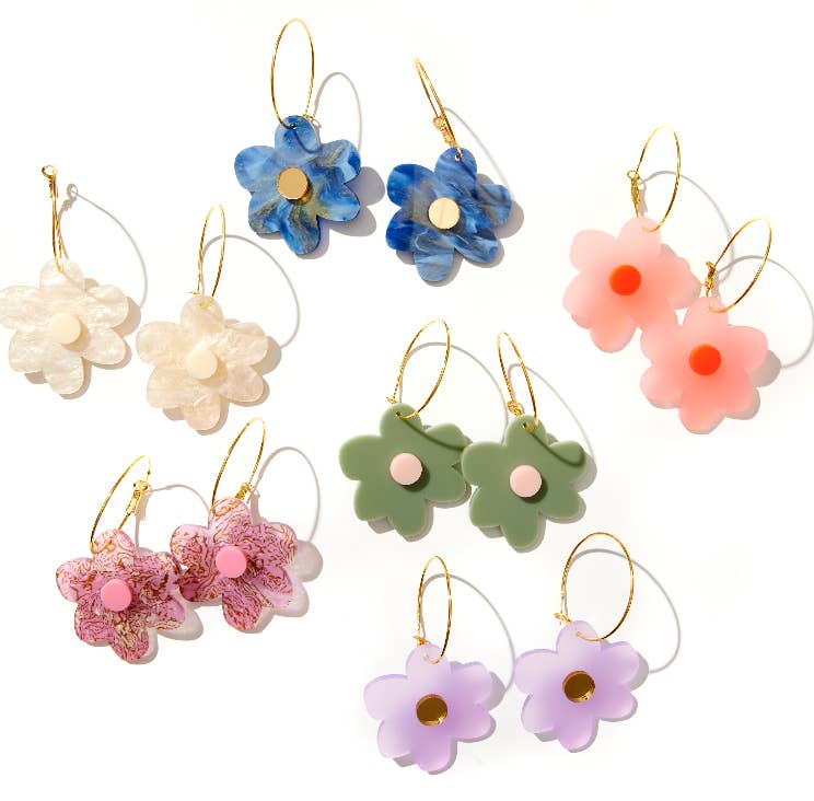 Flower power earrings // select colour for wholesale by Emeldo