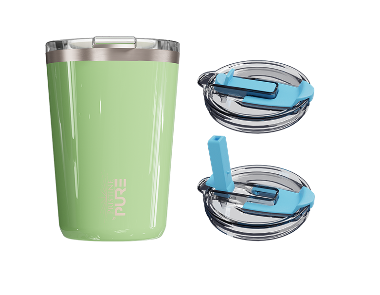 PURE Drinkware - Wholesale Insulated Mug/Tumbler - “Twistie” Stainless Steel Kids Cup with Straw – 14oz – Antimicrobial - Solid Colors0